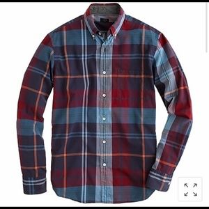 J.Crew Men’s Oxford in Mixed Plaid (medium slim)